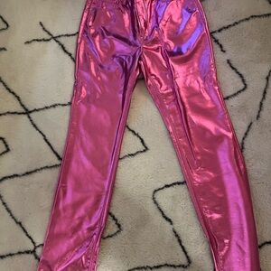 Good American Metallic Pink Pants